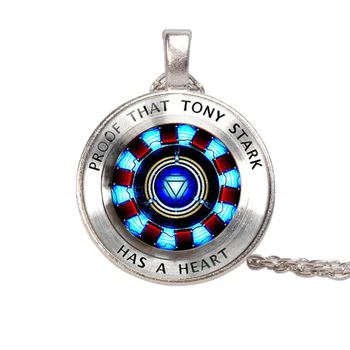 

Avengers 4 Endgame Iron Man Tony Stark Cosplay Accessories Pendant Keychain Tony Stark Heart Necklace