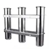 Boat Accessories Marine Stainless Steel Triple Fishing Rod Storage Holder Rack & Boat Organiser ► Photo 3/6