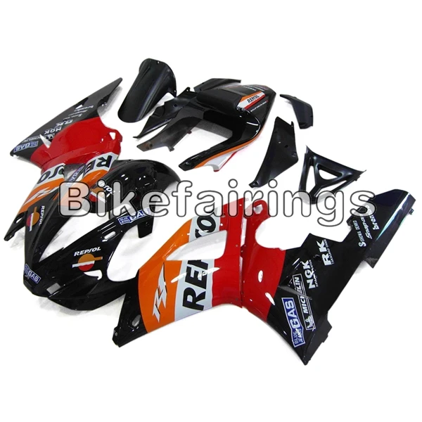 Полный спортивный велосипед Cowlings для Yamaha YZF1000 R1 2000 2001 00 01 R1 ABS пластиковая система впрыска Кузов комплект-Repsol оранжевый красный черный
