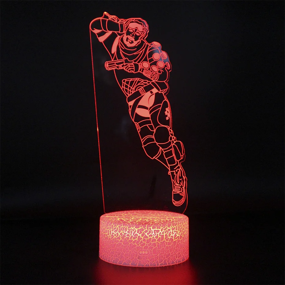 3d Table Lamp Battle Royale APEX Figure Skin Lamp Remote Control Sleep Nightlight Illusion APEX Legends USB Nightlight