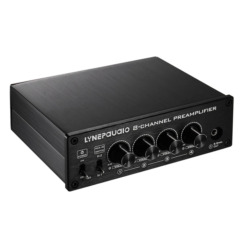 

AMS-Lynepauaio Pre-Amplifier Speaker Distributor, 2 In 8 Out Switcher, With Volume Control And Earphone 16-600 Ohms / Monitor Fu