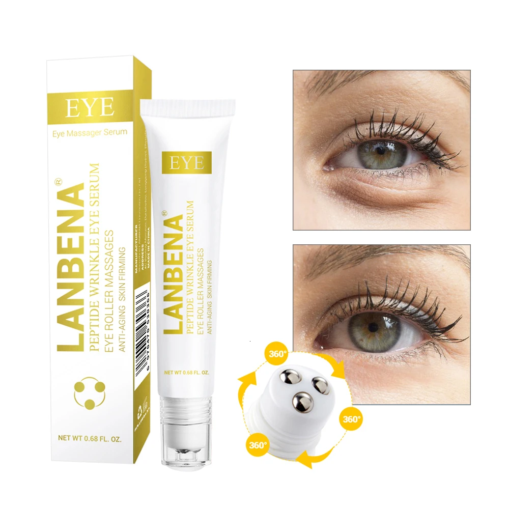 

LANBENA Peptide Wrinkle Eye Serum Anti-Puffiness Fine Lines Dark Circle Anti-Aging Moisturizing Eye Patches Eye Care Beauty