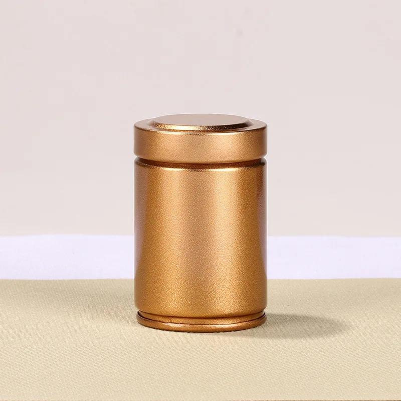 Gold 2 цвета, круглая форма, переносные, устойчивые к запаху чайные банки, толстые, жестяные, бытовые, универсальные, герметичные банки, контейнеры для хранения продуктов - Цвет: Gold
