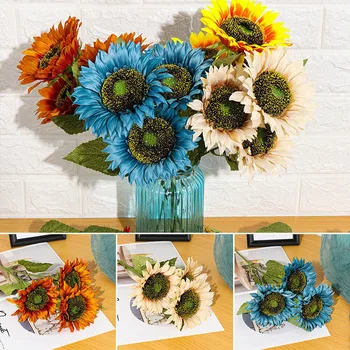 

Artificial Flower Fake Sunflower Bouquet Wedding Home Party Decoration Faux bouquet de tournesol BDF99