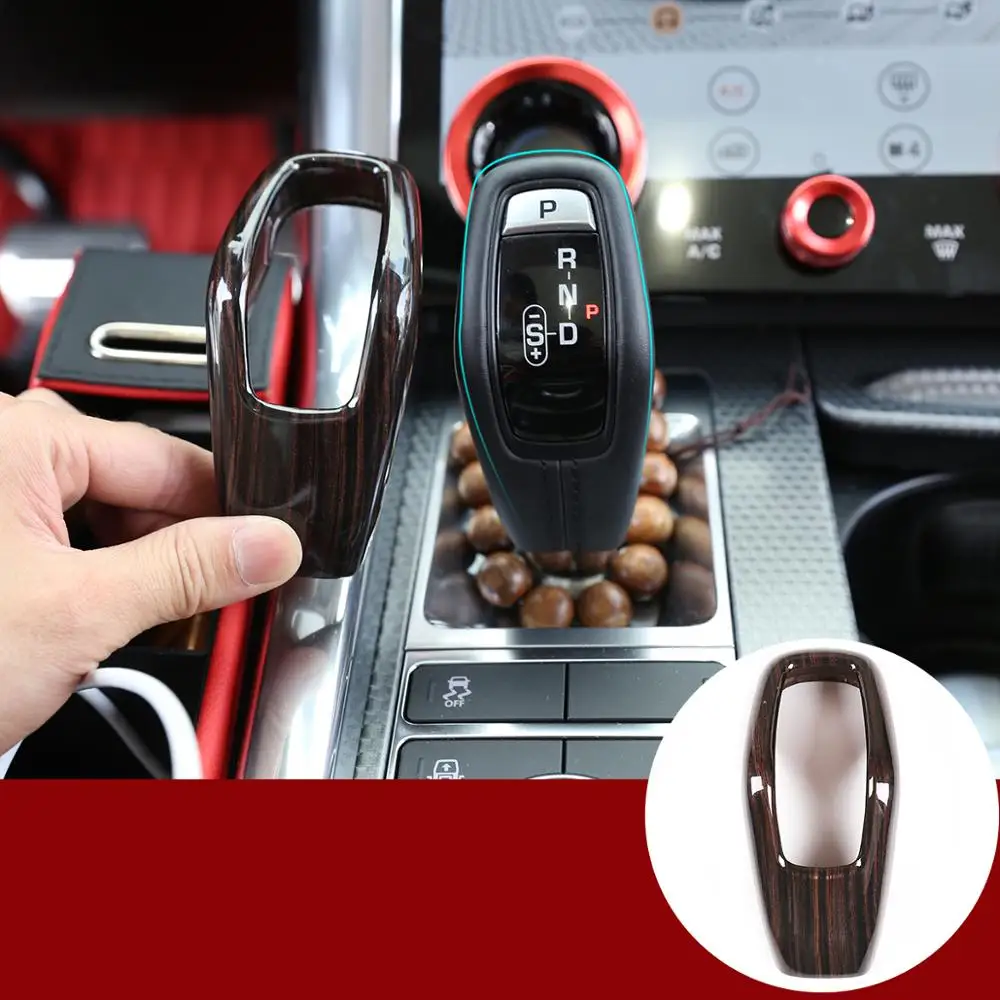 

For Land Range range rover Sport 2018 2019 2020 Red Wood Grain ABS Plastic Gear Shift Head Cover Trim Car Interior Accessories