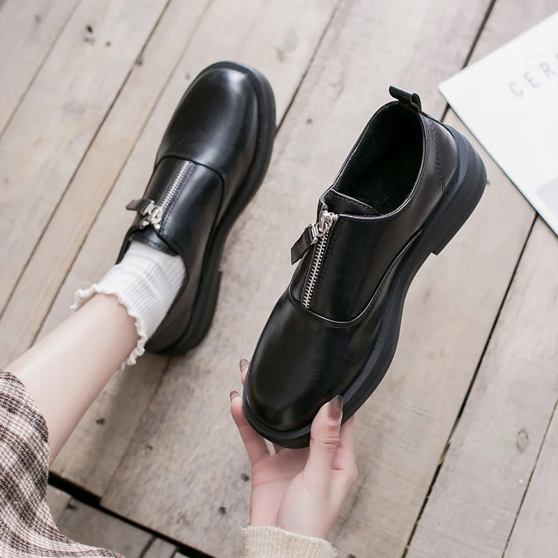 

Shoes Woman 2019 Slip-on Round Toe Soft Female Footwear Oxfords Women's Casual Sneaker New Slip On Summer Cross Retro Dress