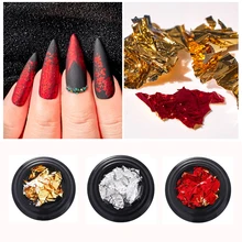 Ouro prata prego arte glitter folha vermelho paillette chip floco dicas polonês gel uv design transferência adesivo decalque manicure conjunto de ferramentas(China)