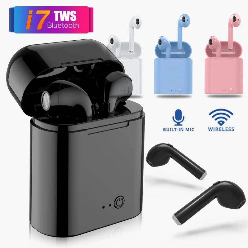 I7 mini Bluetooth 5 0 наушники Наушники i7s Беспроводные спортивные Гарнитура Чехол для Iphone