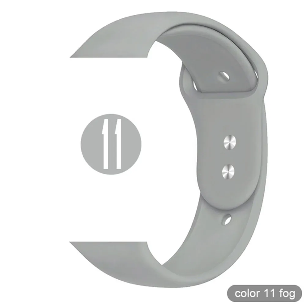Какой ремешок для Apple Watch, ремешок, браслет серии 1 2 3 4 5, мягкий силиконовый сменный ремешок для iWatch 38 мм 40 мм 42 мм 44 мм - Цвет: 11
