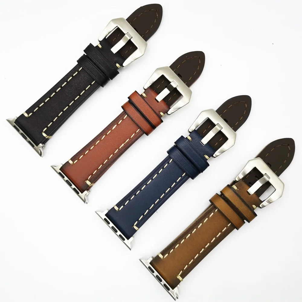 

Band for Apple Watch 5 38mm 42mm Genuine Leather Watchband for iWatch 40mm 44mm Series 4 3 2 Strap Suture Cowhide Bracelet