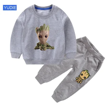 

2020 Kids Hoodies Sets Groot T-shirt Spring Autumn Children Clothing Boys Casual Sports Pants 2pcs Infant Outfit Kids Tracksuits