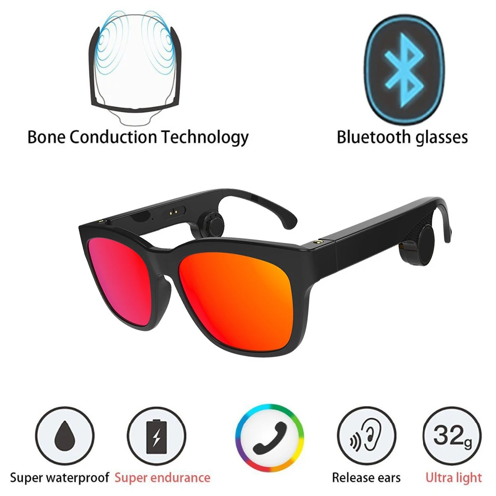 Reotgtu G2 Модная красочная гарнитура с костной проводимостью Bluetooth солнцезащитные очки поляризованные умные очки Спортивные Беспроводные наушники pk G1