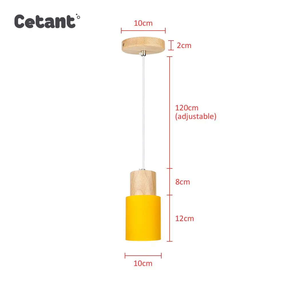 Скандинавские простые деревянные подвесные светильники светодиодные подвесные лампы красочное алюминиевое приспособление кухня Остров Бар Отель домашний декор E27 - Цвет корпуса: PPL024Yellow1PNob