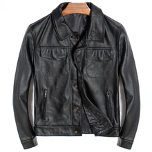 Заводская Новинка, мужская повседневная куртка из коровьей кожи, натуральная кожа, байкерские куртки с лацканами для верховой езды, Россия