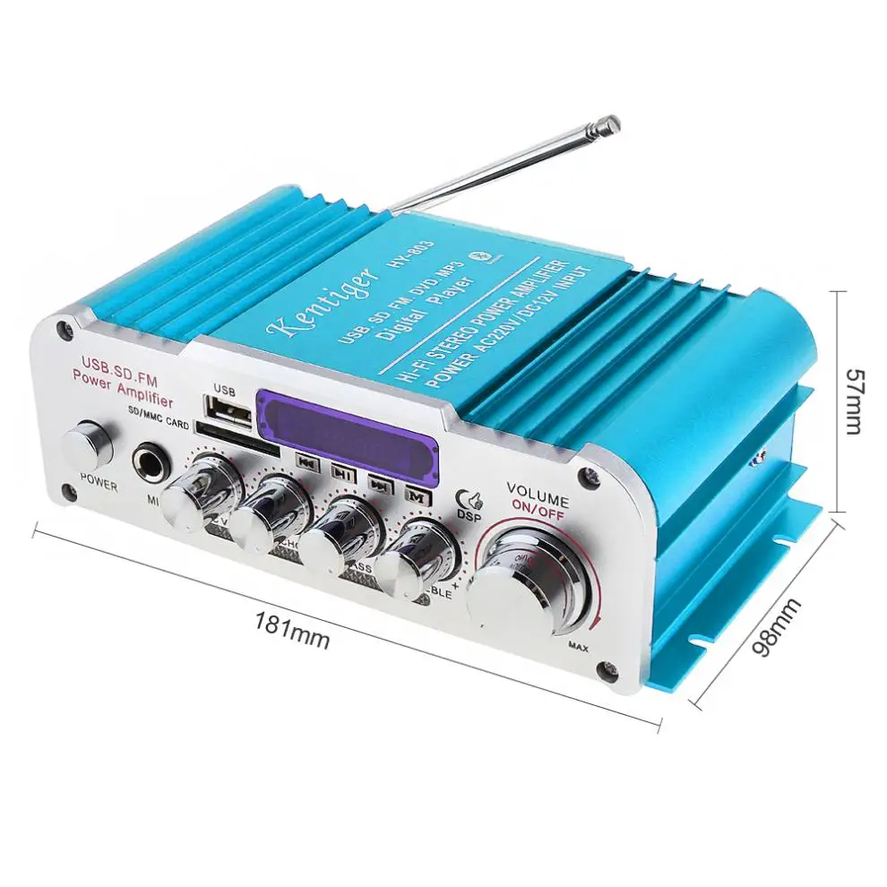 12 В HIFI Bluetooth автомобильный усилитель мощности fm радио стерео аудио музыкальный
