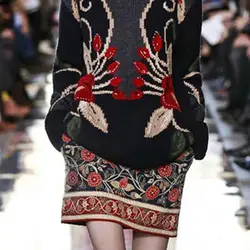 KIYUMI винтажная юбка в этническом стиле юбки с цветочным узором 2019 Высокая уличная дикая трапециевидная Женская облегающая зимняя короткая