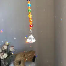 Подвеска с кристаллами, хрустальные бусины, люстра, Висячие капли, призмы, стекло, защита от солнца, детали, висячие украшения для дома