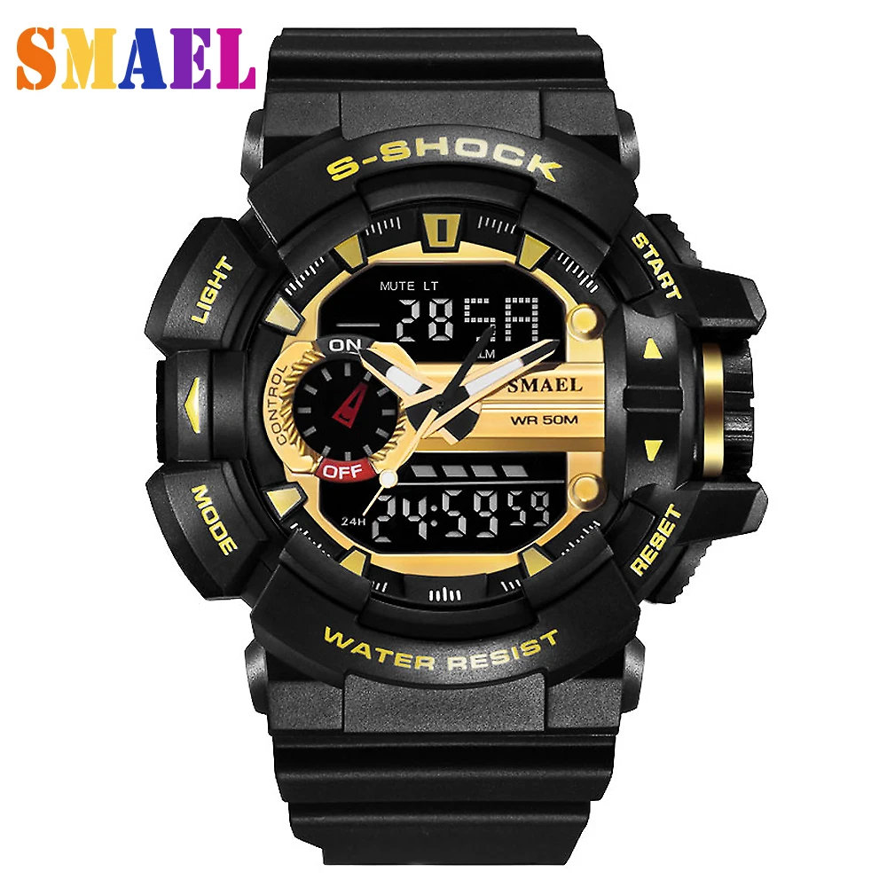 2019 Новинка S Shock мужские спортивные часы с большим циферблатом кварцевые цифровые часы для мужчин люксовый бренд светодиодный военный