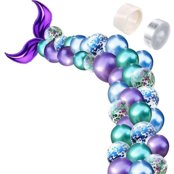 

42 Pcs/set Kawaii Colorful Mermaid Balloon Arch Set Mermaid Tail Latex Balloons Wedding Girl Birthday Party Decorations