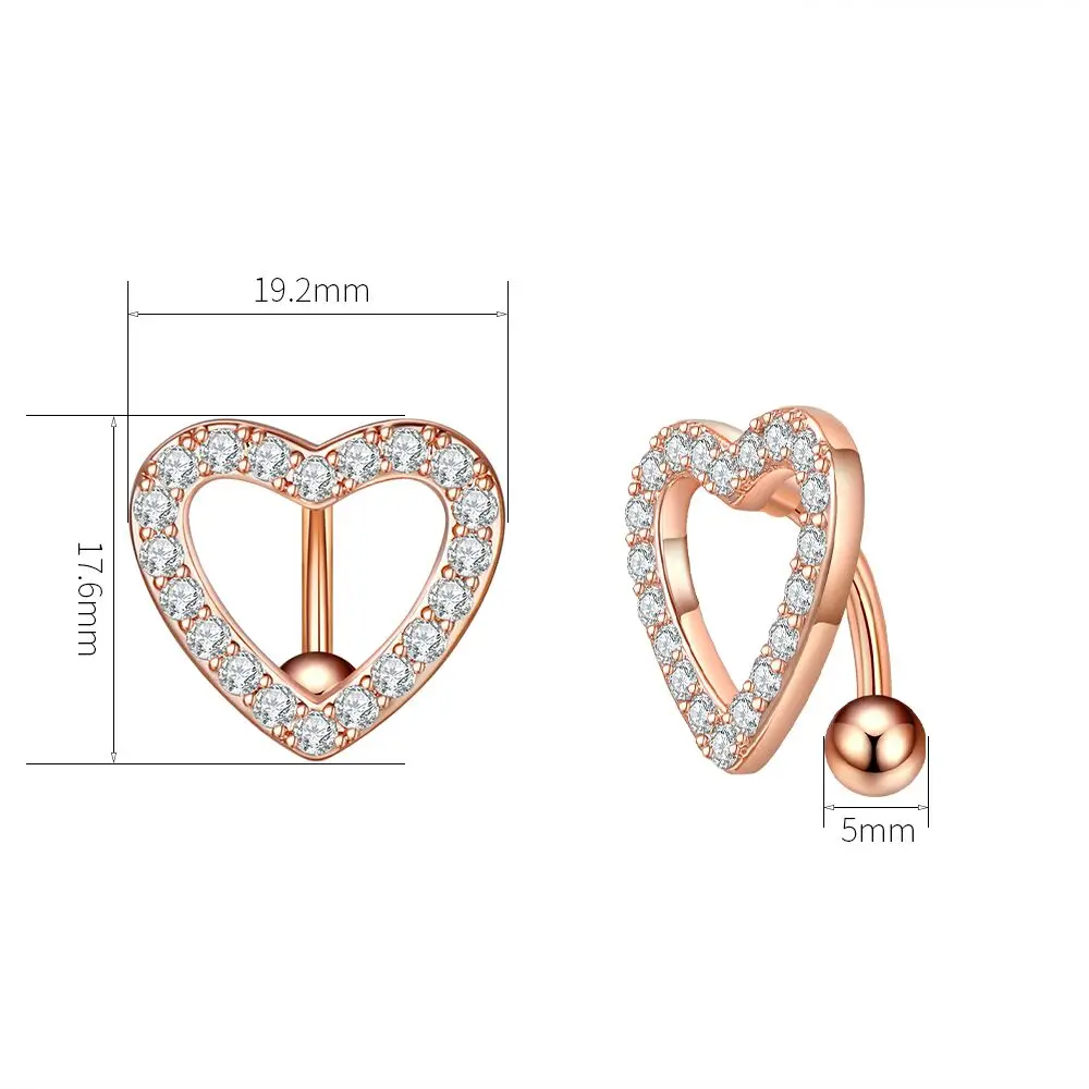 Big Heart Belly Button Ring Reversed Bar Barbell Steel Navel Piercing Nombril Sexy Belly Piercing Ombligo Umbigo Oreja piercing jewelry body piercing jewelry body jewelry belly button piercings belly button earrings