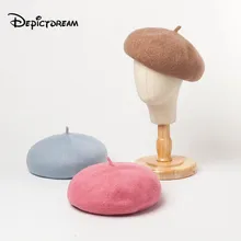 Новинка; сезон осень-зима; модная шерстяная одежда для отдыха; Детские береты с объемным грибом; шляпа-федора; сезон весна; размеры 52-55 см