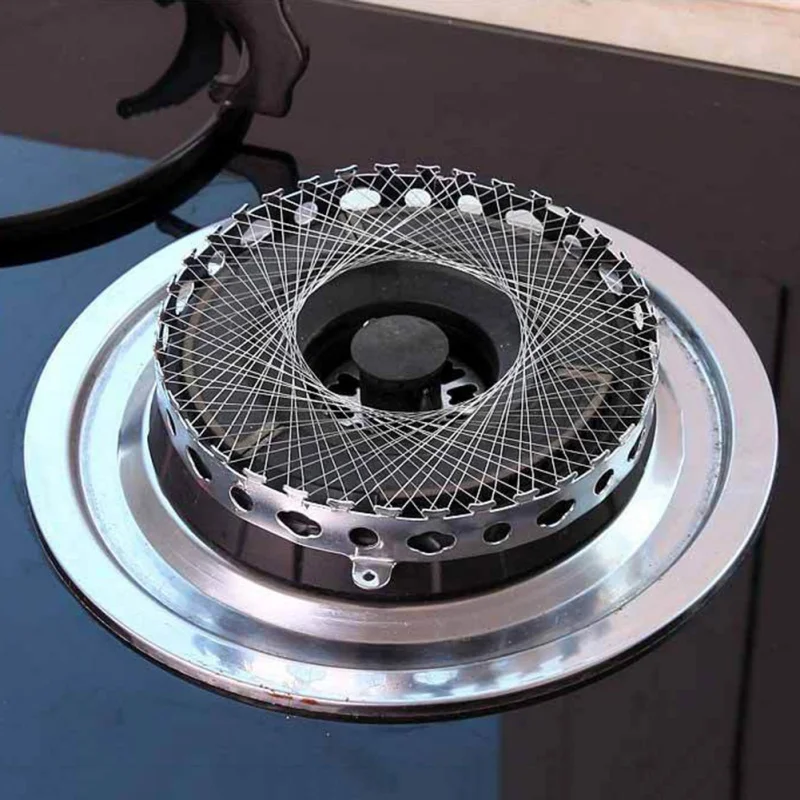 Gas Cooker Gas Stove Torch Net Stainless Steel Windproof Energy Saving Circle Cover Case Mesh Kitchen Accessories