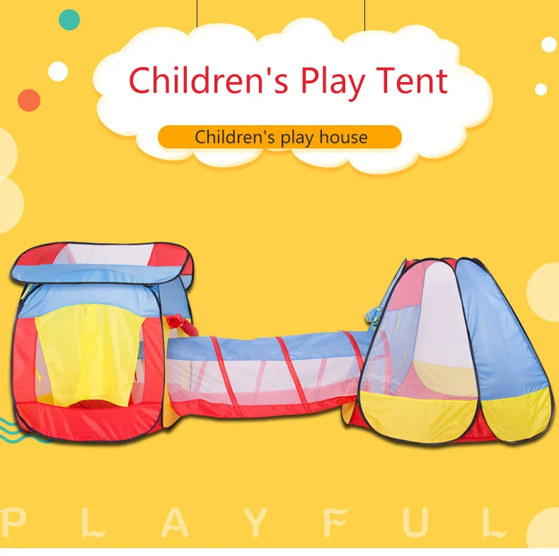 Детский игровой дом морской шар бассейн крытый и открытый детский тент игрушка дом с тоннелем палатка Забор Открытый газон игры