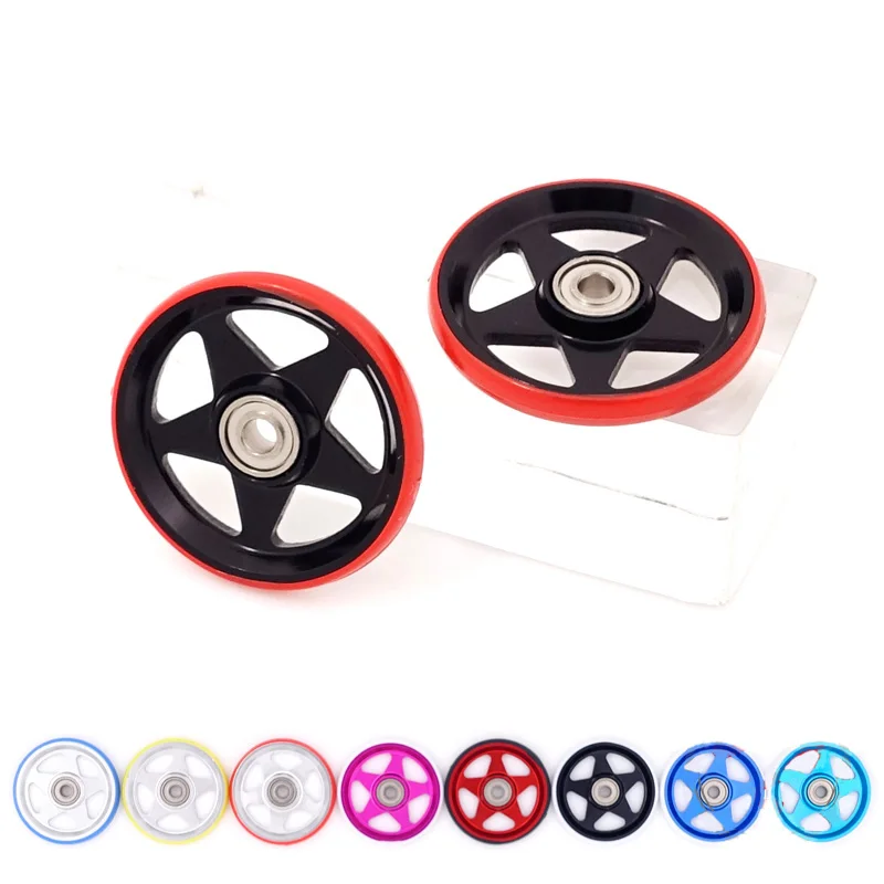 

2 Pairs 19mm Aluminum Rollers Guide Wheels with O Ring Plastic 5 Star Shape Spare Parts for Tamiya Mini 4WD Racing Car Model