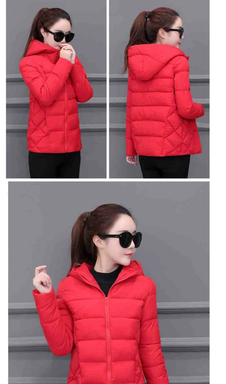 Женская короткая куртка Parkas Mujer осенняя куртка пальто Модная Осенняя однотонная теплая Повседневная пуховая парка с подкладкой Женское пальто