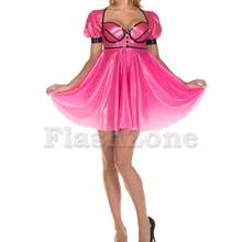 Женское сексуальное платье из латекса с пышными рукавами(не включая трусы