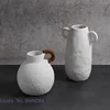 Handmade White Ceramic Vase Handle Retro Continental Scrough Rough Surface Floral Hollow Flower Vase Ceramic Crafts Ornaments 3