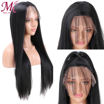 

Moko Lace Front Wigs Long Straight Synthetic Wigs for Black Women Natural Color Straight Wig Heat Resistant Fiber Hair Wig