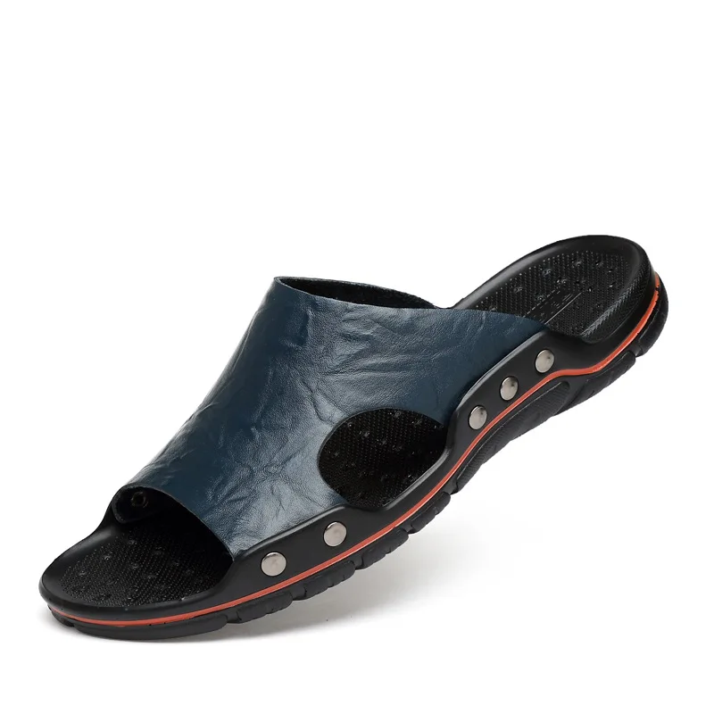 

2019 Summer New Style MEN'S Slippers Genuine Leather Soft-Sole Slippers Outdoor Casual Large Size Sandals