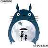 Grande taille Totoro patchs fer sur animaux autocollants pour enfants patchs pour vêtements T-shirt transferts de chaleur accessoires à créer soi-même Appliques A ► Photo 3/5