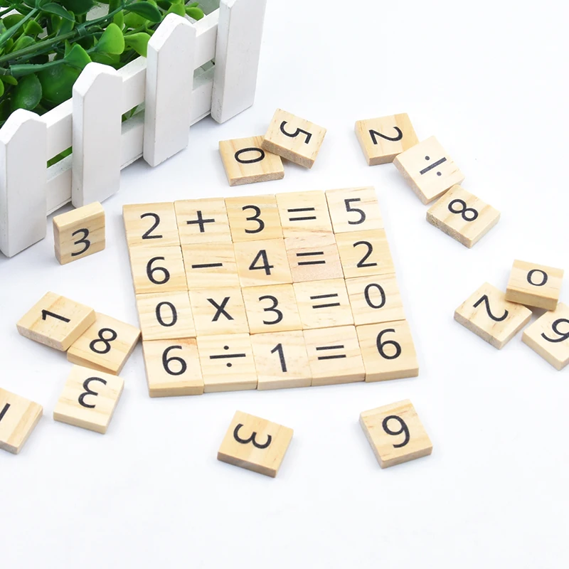 20mm 100pcs Mixed Numbers/ Digital Symbols Nonporous Wooden Scrapbooking Carft for Decoration Diy Block Teaching Materials | Дом и сад