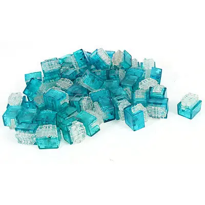 

55 Pieces Gel Splice 2 Port Crimp Terminal UB Wire Connectors Blue Clear