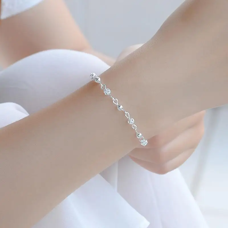SUNNY Lady простой полые изысканные шарики Braceletmantra браслет из нержавеющей стали для