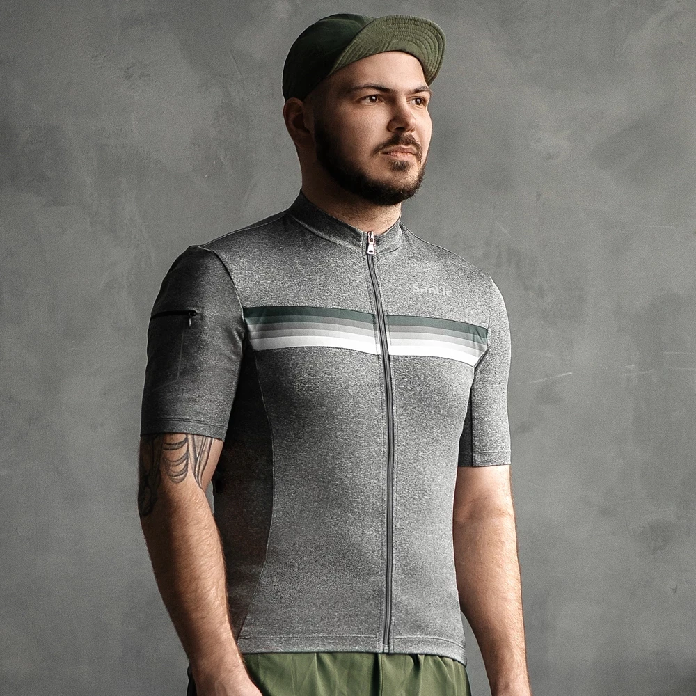 

Мужская трикотажная спортивная кофта Santic M0C02159, дышащая кофта с короткими рукавами и манжетами, одежда для велоспорта, Азиатский Размер, 2020