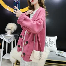 Корейский стиль, весенняя одежда, свободный крой, лень, вентиляция, сеть, красный свитер, западный стиль, пальто, стиль, женская вязаная одежда