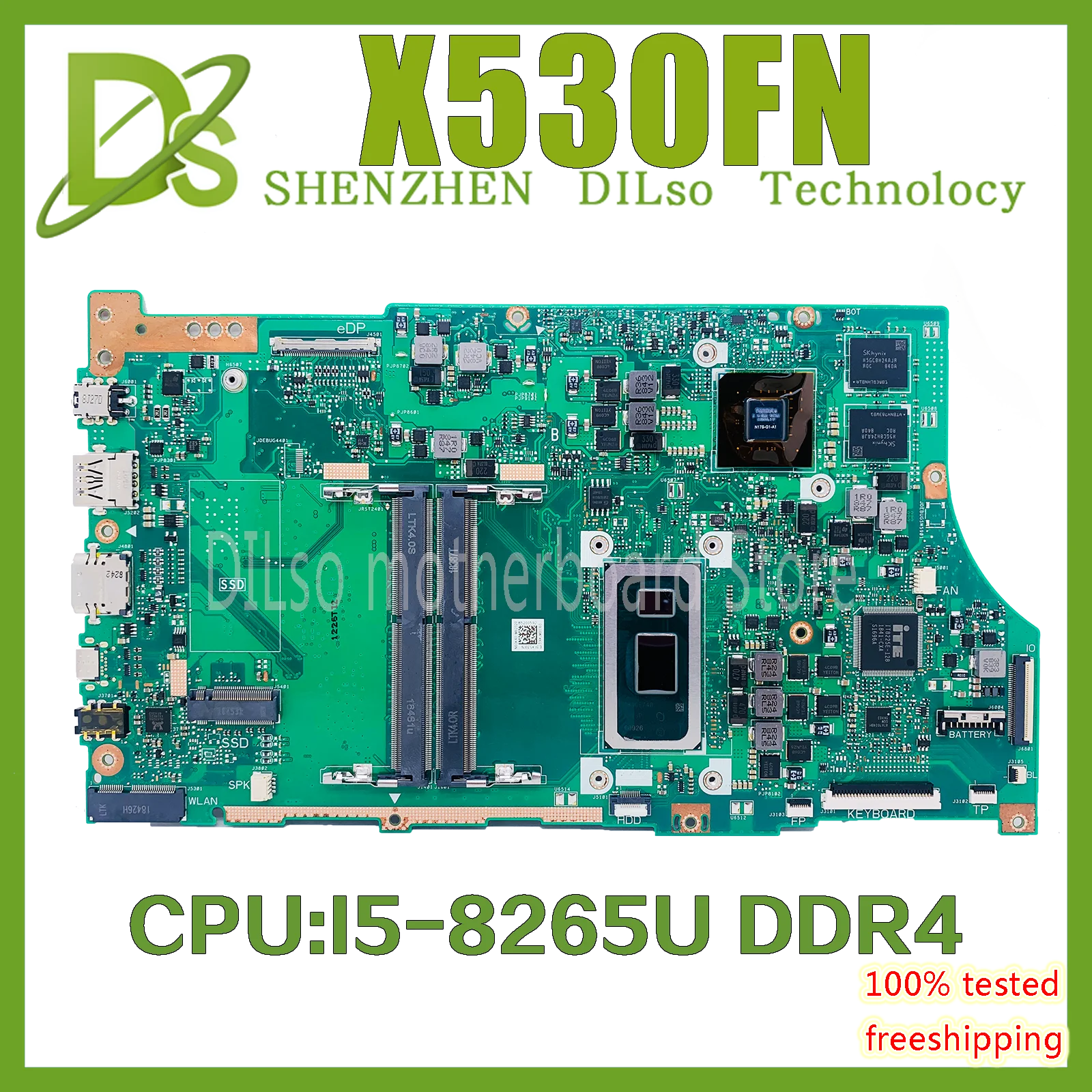 KEFU X530FN Motherboard For ASUS VivoBook S15 S530 S5300F X530F X530FA Laptop Mainboard with I5-8265U 100% tested | Компьютеры и офис