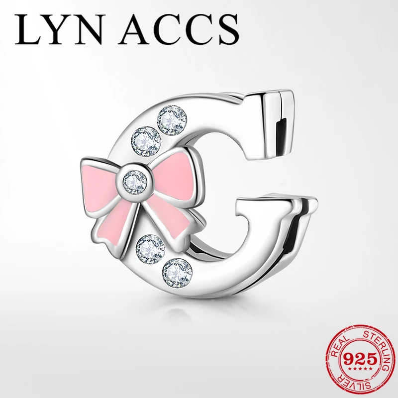 

Fashion 925 Sterling Silver Letter Alphabet G Clip Beads Fit Original Reflection Bracelet Clip Charm Jewelry Making 2019 New