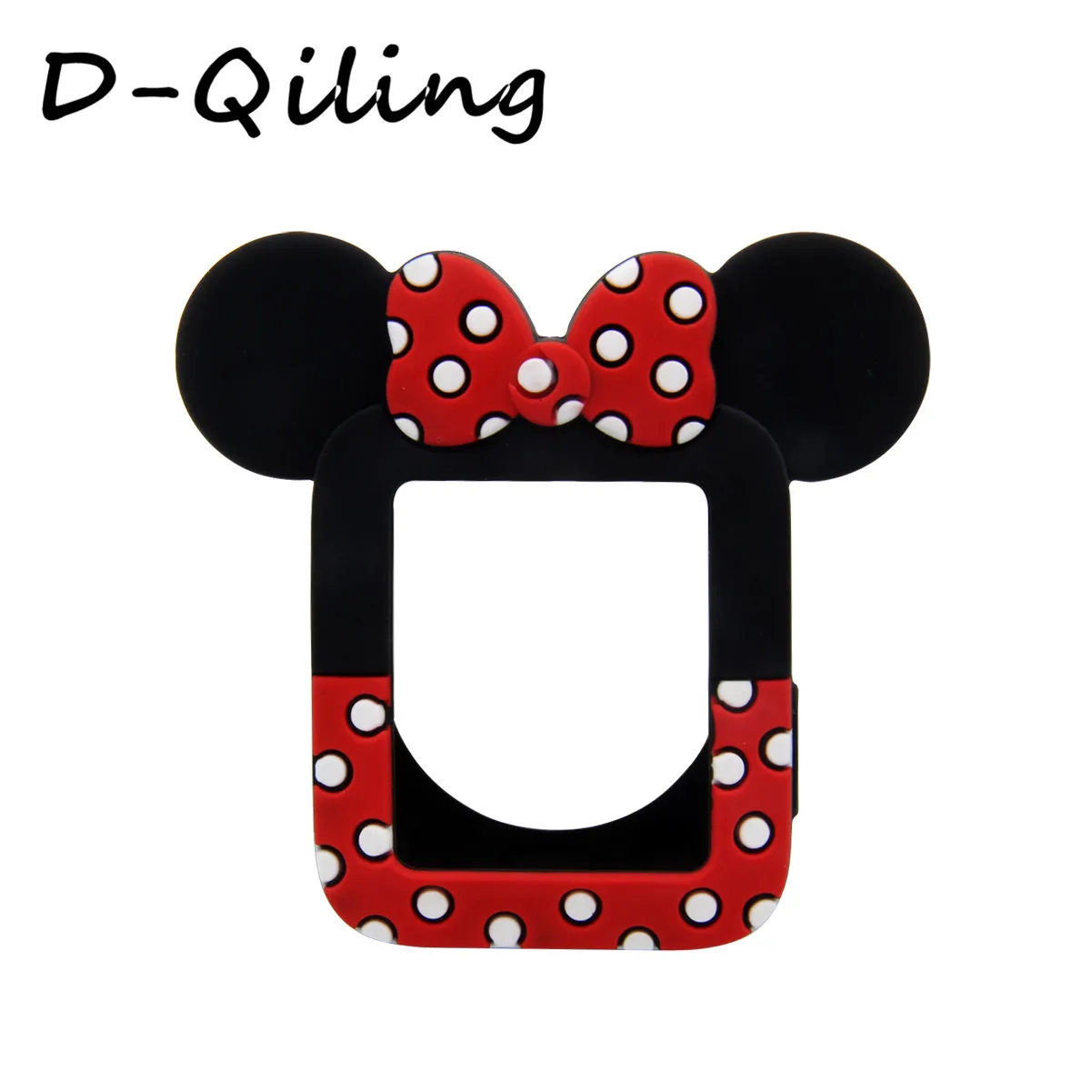 Black Red D-QilingCover для apple watch, чехол, серия 3, 2, 1, 38 мм, 42 мм, защитная лента для iWatch, силиконовый чехол с мультяшным дизайном для Минни-банта - Цвет: Black Red