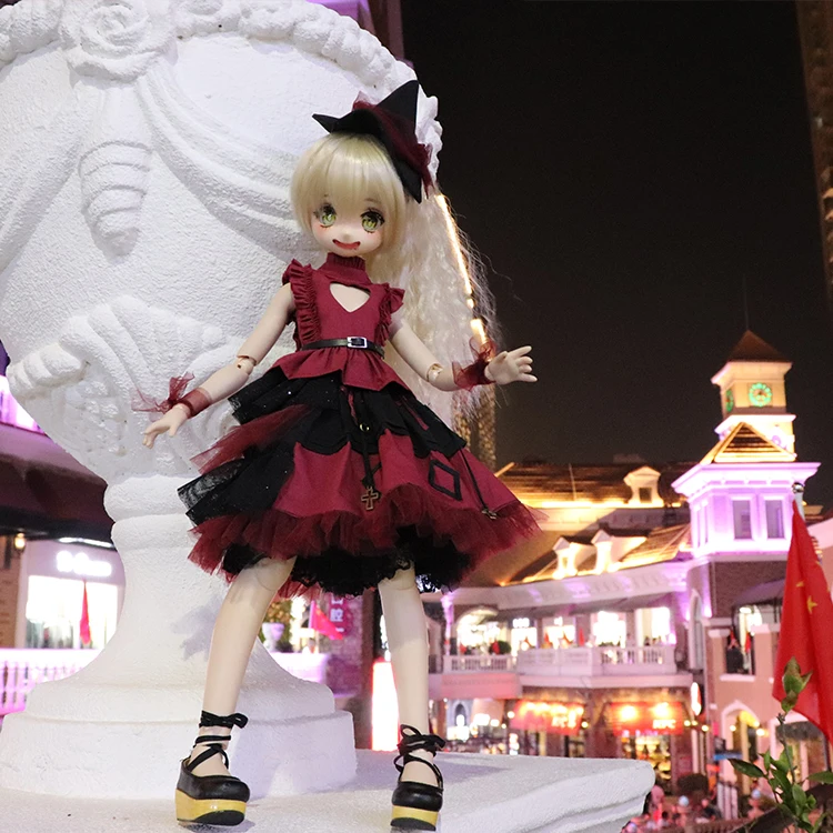 Мини-платье для куклы 1/4 1/6 BJD SD, Одежда для куклы, рождественское платье для 1/4, тонкая Одежда для куклы bjd