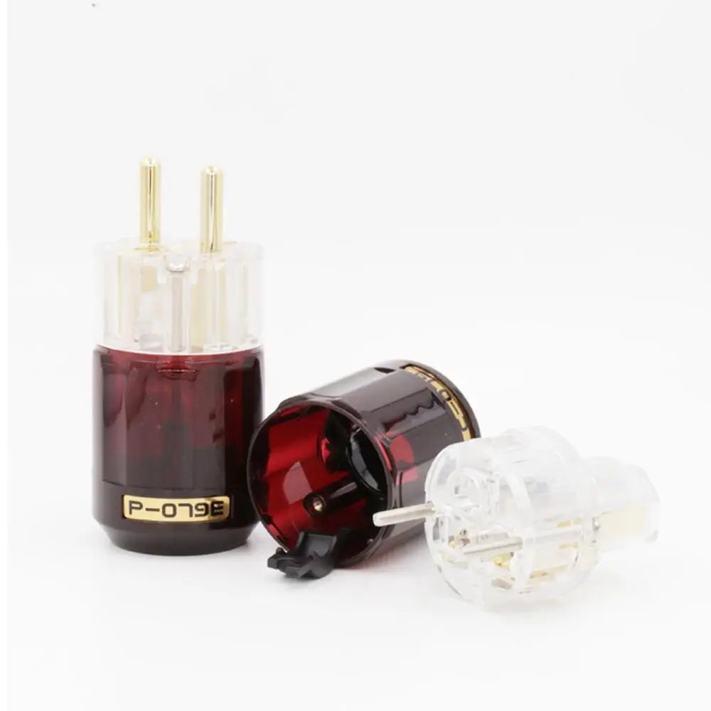 Высокое качество C-079 IEC+ P-079E 24k позолоченные Schuko EU Plug+ IEC разъем для аудио "сделай сам"