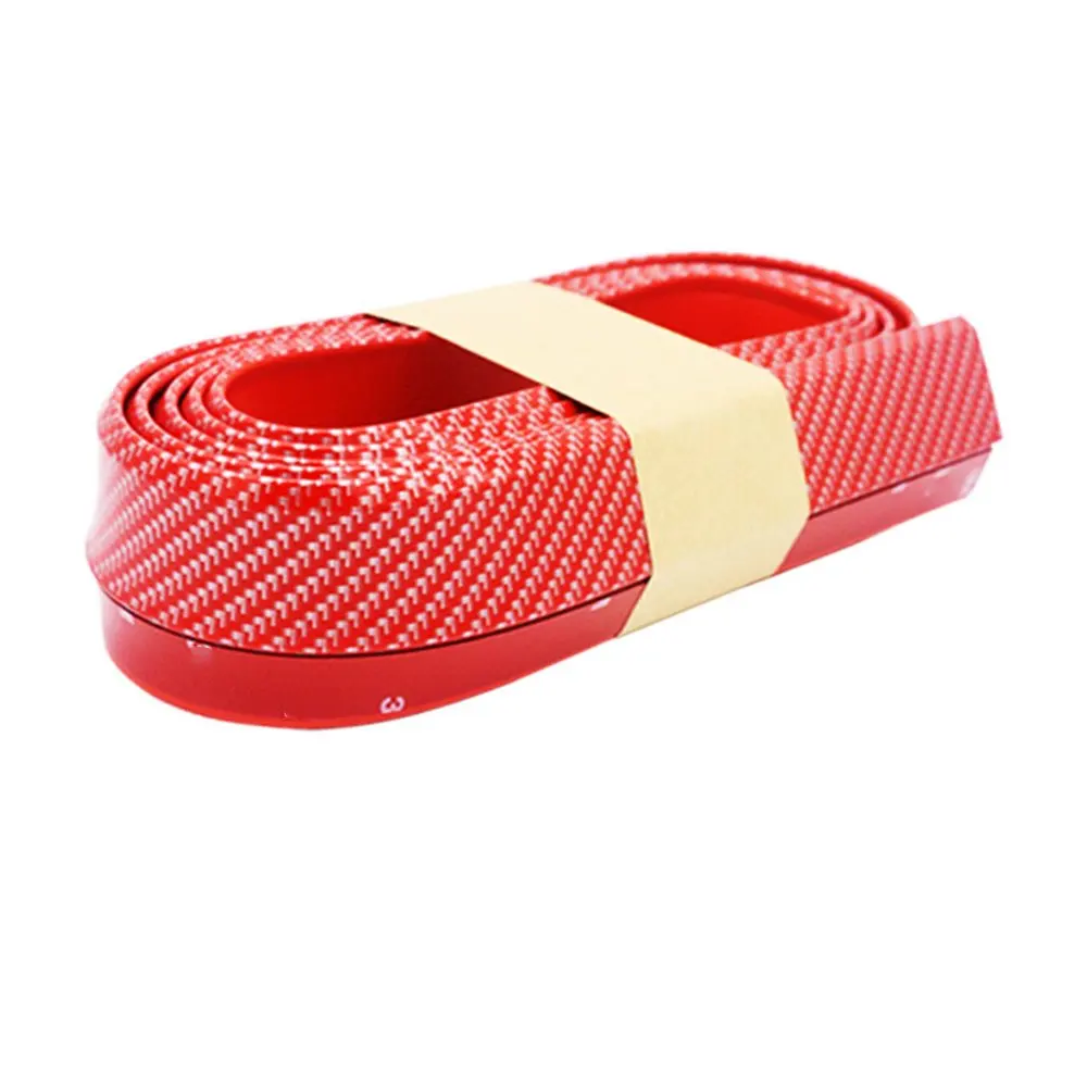 Carbon fiber red Автомобильный передний бампер для губ, модифицированный универсальный маленький окруженный передний бампер из углеродного волокна, автомобильные принадлежности, передняя полоска для губ - Цвет: Carbon fiber red