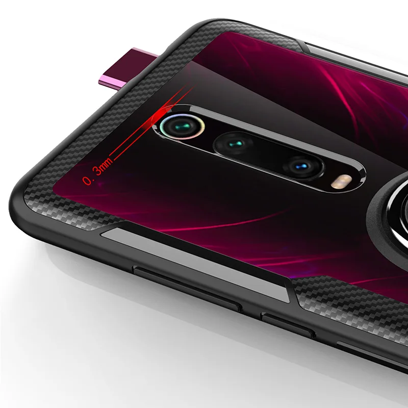Для Xiaomi mi 9T красный mi K20 Pro Чехол для телефона роскошный TPU рамка прозрачная PC задняя крышка Алюминиевый кольцевой кронштейн противоударный