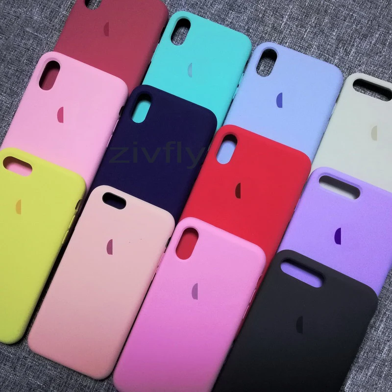 Original Official Silicone Case For iPhone 5 SE 6s 7 8 Plus Liquid Case
with logo For Apple iPhone XS Max XR 11pro MAX Case LOGO