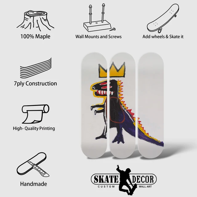 Juhar Világhírű Dekoratív Gördeszkás Művészeti Gyűjtemény Korcsolya Fedélzet Graffiti Jean Michel Basquiat Tini Szoba Férfiak Barlang Dekorációja - Image 5
