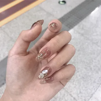 

Handmade Manicure Finished Product Nail Patch-Chilled Shell Nail Tip Deconstructable Wearable Bride Nail Tip