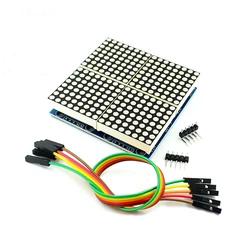 Max7219 módulo matricial de led, módulo de controle de exibição 8*8 mcu para arduino 5v módulo de interface 8x8 entrada de saída cátodo